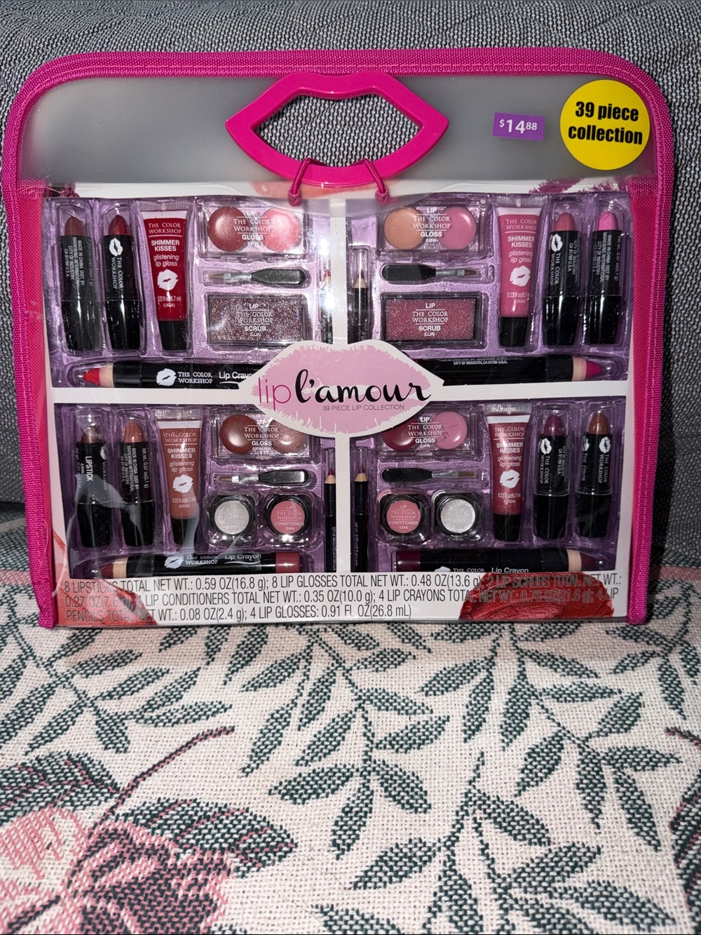 L'Amour 39-Piece Lip Set in Pink and Rose